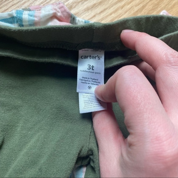 Carter’s Striped Tunic Outfit 3T Pants Green Blue White Pink Long Sleeve Girls - Picture 6 of 6